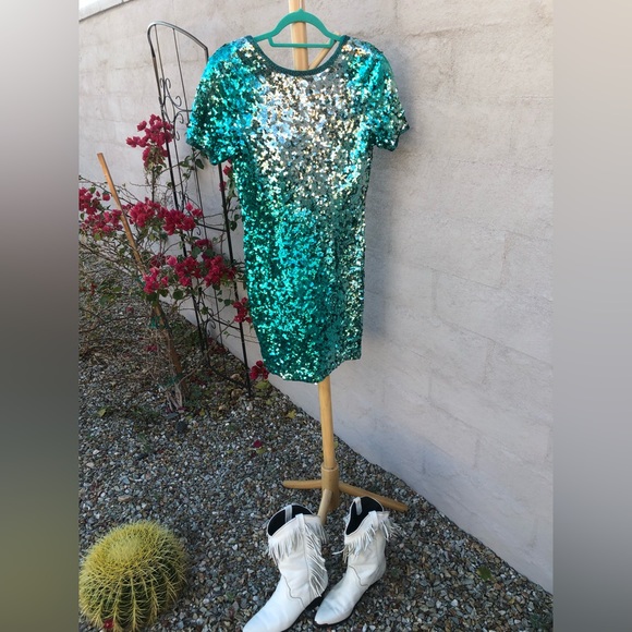 mini ombré beaded and sequin mini dress - Picture 7 of 13